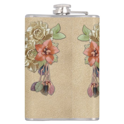 Lederleder-Blume Flachmann (Rückseite)