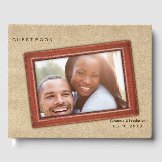 Lederleder-Blume Gästebuch (Vorderseite)