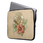 Lederleder-Blume Laptopschutzhülle (Vorderseite Links)