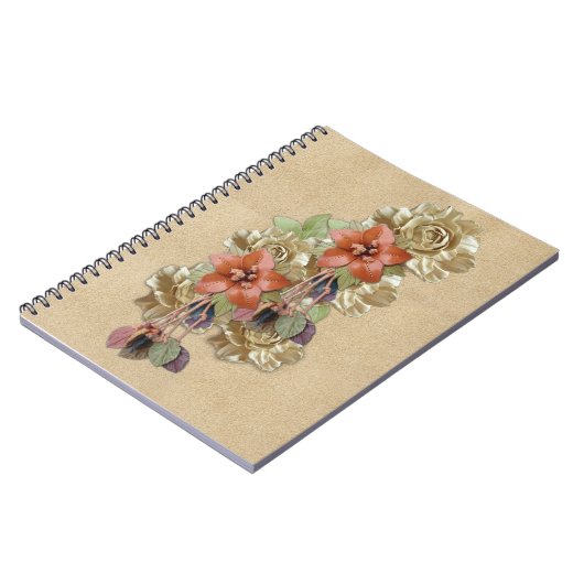 Lederleder-Blume Notizblock (Linke Seite)