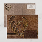 Lederlook-Blume Postkarte (Vorne/Hinten)