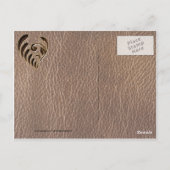 Lederlook-Blume Postkarte (Rückseite)