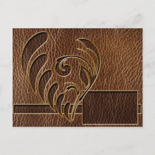 Lederlook-Blume Postkarte (Vorderseite)
