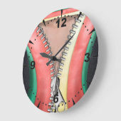 Lederlook Große Wanduhr (Winkel)