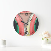 Lederlook Große Wanduhr (Zuhause)