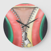 Lederlook Große Wanduhr (Vorderseite)