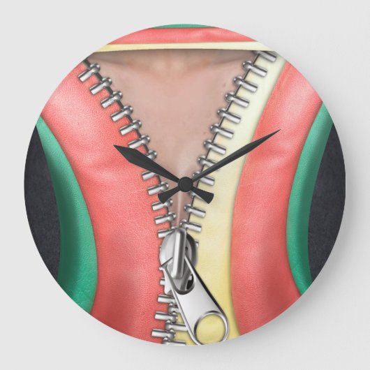 Lederlook Große Wanduhr (Vorderseite)