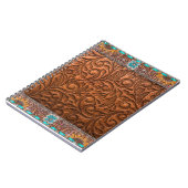 Lederlook mit türkisfarbenen Akzenten Notizblock (Linke Seite)