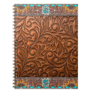 Lederlook mit türkisfarbenen Akzenten Notizblock