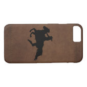 Lederlook Western Rodeo Galloping Pferdereiter Case-Mate iPhone Hülle (Rückseite (Horizontal))