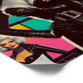 Ledermädchen aus Retrofuturismus Poster (Ecke)