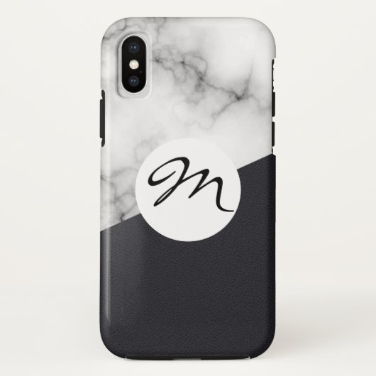 Ledermarmor mit Monogramm Case-Mate iPhone Hülle (Rückseite)