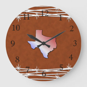 Lederne Blick-Texas-Uhr Große Wanduhr