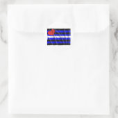 LEDERNE FLAGGE GEWELLT RUNDER AUFKLEBER (Tasche)
