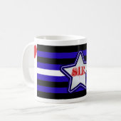 Lederne Flagge und Stern Kaffeetasse (Vorderseite Links)