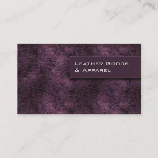 Lederne Geschäfts-Karte lila Visitenkarte (Vorderseite)