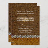 Lederne Hochzeits-Einladung diamante de Einladung (Vorne/Hinten)