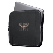 Lederne Laptop-Hülse Longhorns Sim Laptopschutzhülle (Vorderseite Links)