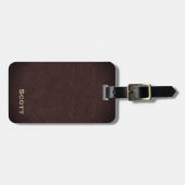 Lederne Muster-Führungskraft-modernes Monogramm Gepäckanhänger (Vorderseite horizontal)