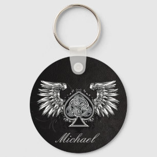 Lederne Tätowierungs-städtischer Winged keltischer Schlüsselanhänger