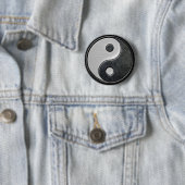 Lederne und Stahleffekt Yin Yang Grafik Button (Beispiel)
