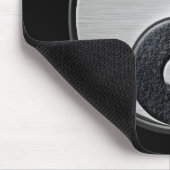 Lederne und Stahleffekt Yin Yang Grafik Mousepad (Ecke)