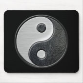 Lederne und Stahleffekt Yin Yang Grafik Mousepad (Vorne)