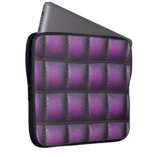 Lederner Amethyst Stern-karminroter lila Laptopschutzhülle (Vorne Rechts)