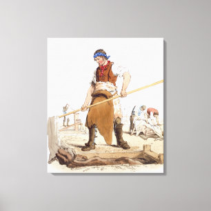 Lederner Aufbereiter, "vom Kostüm von Leinwanddruck