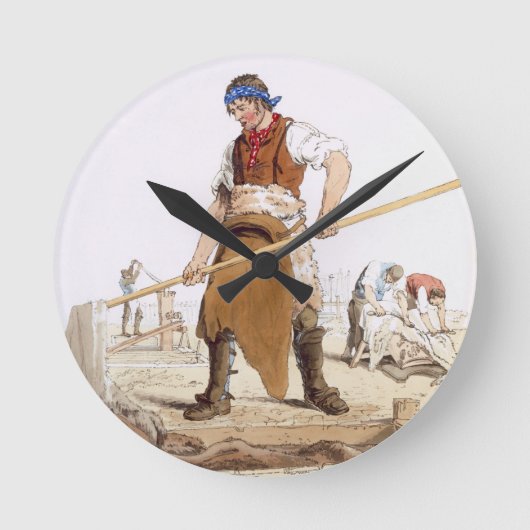 Lederner Aufbereiter, "vom Kostüm von Runde Wanduhr (Vorderseite)