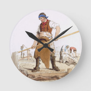 Lederner Aufbereiter, "vom Kostüm von Runde Wanduhr