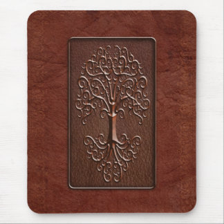 Lederner Baum-Entwurf Mousepad