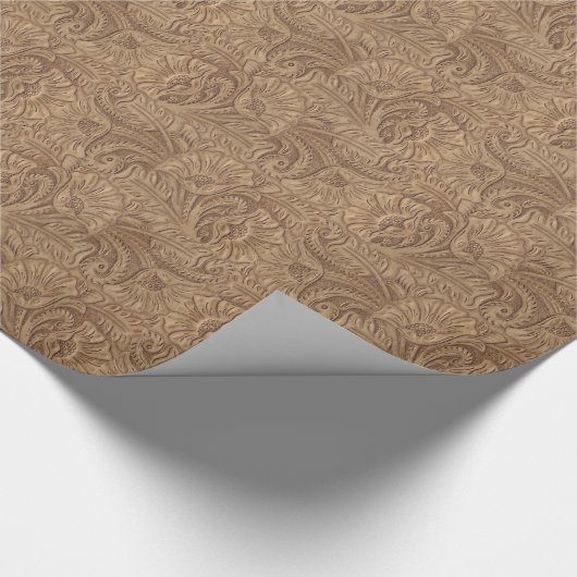 Lederner bearbeitetes Leder Druck-Browns Western Geschenkpapier (Ecke)