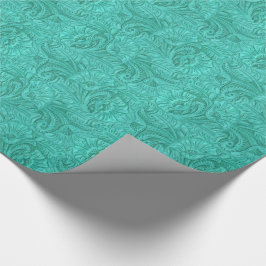 Lederner Druck-Türkis-Western bearbeitetes Leder Geschenkpapier