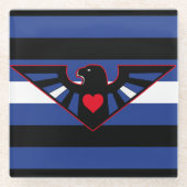 Lederner Eagle-Stolz Glasuntersetzer (Vorderseite)