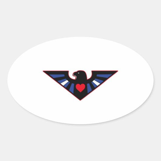 Lederner Eagle-Stolz Ovaler Aufkleber (Vorderseite)