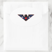 Lederner Eagle-Stolz Ovaler Aufkleber (Tasche)