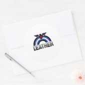 Lederner Eagle-Stolz Runder Aufkleber (Umschlag)