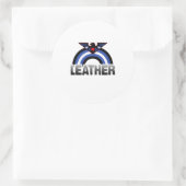 Lederner Eagle-Stolz Runder Aufkleber (Tasche)