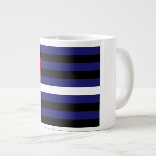 Lederner Latex und BDSM Stolz-Flagge Jumbo-Tasse (Vorderseite Rechts)