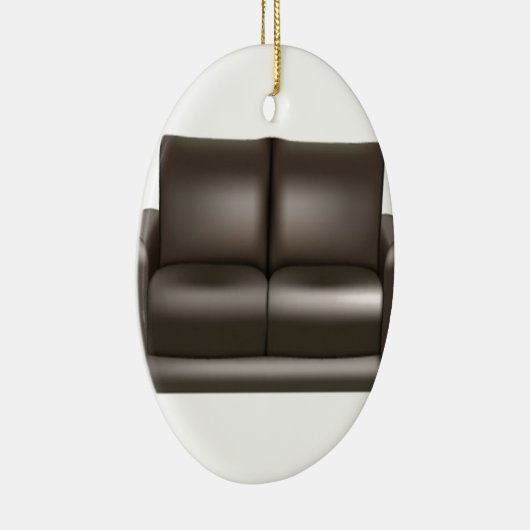 Lederner Sofaentwurf Browns Keramikornament (Rechts)