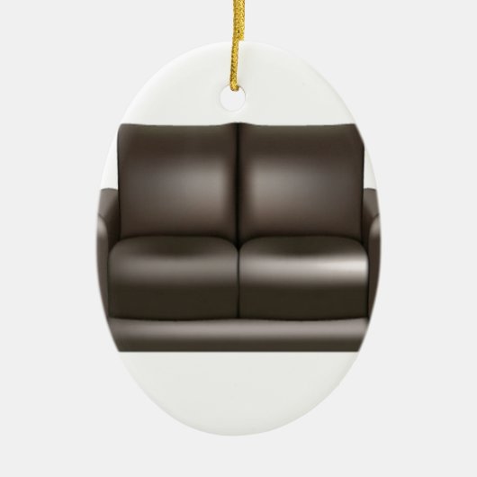Lederner Sofaentwurf Browns Keramikornament (Vorne)