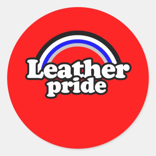 Lederner Stolz-Flagge Runder Aufkleber (Vorderseite)