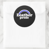 Lederner Stolz-Flagge Runder Aufkleber (Tasche)