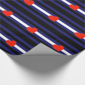 LEDERNER STOLZ-GESTREIFTES HERZ HORIZONTAL - 2014 GESCHENKPAPIER (Ecke)