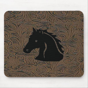 Lederner Werkzeug-Druck-Entwurf W/Horse Mousepad