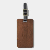 Ledernes Beschaffenheits-Monogramm Browns Gepäckanhänger (Vorderseite vertikal)