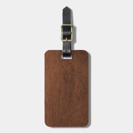 Ledernes Beschaffenheits-Monogramm Browns Gepäckanhänger (Vorderseite vertikal)