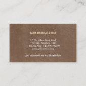 Ledernes Blick-Pferdeimpressum Visitenkarte (Rückseite)