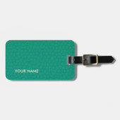 Ledernes Blick-Reise-Gepäck aquamarin Gepäckanhänger (Vorderseite horizontal)